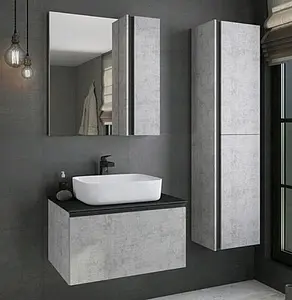 Шкаф-зеркало Comforty Эдинбург 75 бетон светлый 00004149063CF, 4