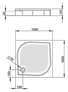 Поддон для душа Radaway Paros С1000 MBC1010-03-1, 3