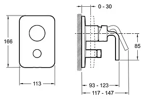Смеситель для ванны скрытого монтажа Jacob Delafon Purist хром E98721-CP Смеситель для ванны скрытого монтажа Jacob Delafon Purist хром E98721-CP, 2