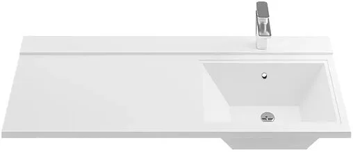 Тумба-умывальник над стиральной машиной Aquanet Ирис new 120 R белый глянец 00310148+НФ-00007670