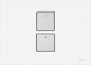 Клавиша смыва для унитаза VitrA Twin 748-0101 кнопки/хром глянцевый, панель/белый глянцевый, 1