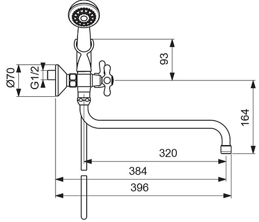 Смеситель для ванны с длинным изливом Vidima Retro хром BA129AA