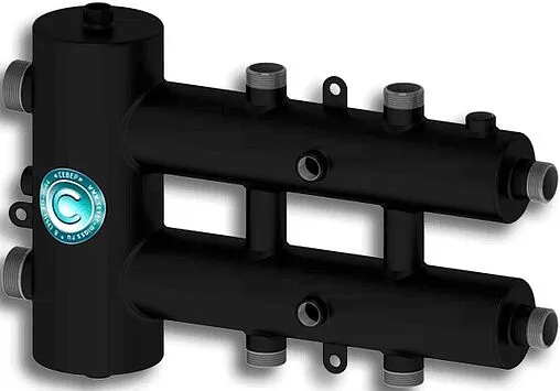 Распределительный коллектор 3 контура с гидрострелкой 1¼&quot;н x 1&quot;н Север-R-М3 1945009