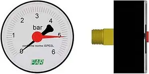 Манометр аксиальный Far 63мм 10 бар ¼&quot; FA 2500 10, 4