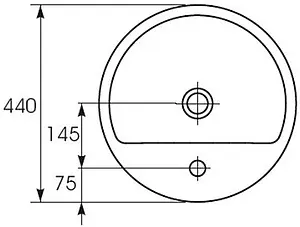 Раковина Cersanit Caspia Ring 44 белый S-UM-CAS44/1-R-w, 2