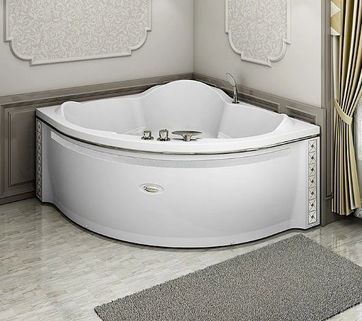 Панель для ванны фронтальная Radomir Сорренто 130х130 &quot;Кристаллы Swarovski&quot;/&quot;Арт-мозаика&quot; белый 1-21-0-0-0-039