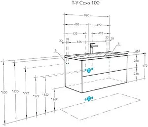 Тумба-умывальник подвесная Aquaton Сохо 100 галька серая/слэйт 1A2582K1AJ9A0 Тумба-умывальник подвесная Aquaton Сохо 100 галька серая/слэйт 1A2582K1AJ9A0, 2