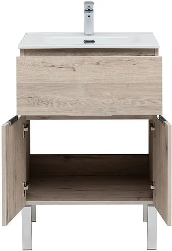 Тумба-умывальник напольная Aquanet Алвита New 60 дуб веллингтон 00277549+00254363