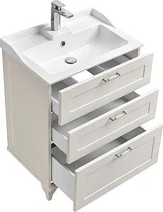 Тумба под умывальник напольная Aquaton Леон 65 H дуб белый 1A194601LBPS0, 3