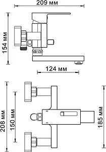 Смеситель для ванны Wasserkraft Alme хром 1501, 2