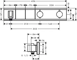 Термостат для 2 потребителей Hansgrohe RainSelect белый/хром 15355400, 2