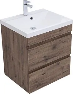 Тумба-умывальник подвесная Aquanet Нота New 60 дуб веллингтон/табак 00334191+00281220 Тумба-умывальник подвесная Aquanet Нота New 60 дуб веллингтон/табак 00334191+00281220, 5