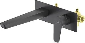 Смеситель для раковины из стены Aquatek Бетта чёрный матовый AQ1113MB Смеситель для раковины из стены Aquatek Бетта чёрный матовый AQ1113MB, 1