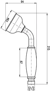 Лейка ручного душа Rav Slezak Morava retro бронза KS0017SM Лейка ручного душа Rav Slezak Morava retro бронза KS0017SM, 2