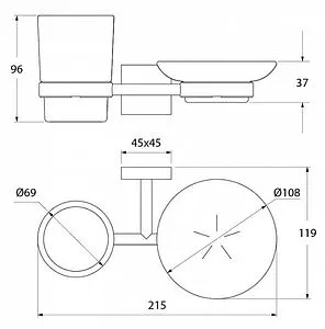 Стакан с мыльницей IDDIS Edifice хром EDIMBG0i57 Стакан с мыльницей IDDIS Edifice хром EDIMBG0i57, 2