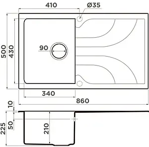 Мойка кухонная Omoikiri Yasugata 86-GR leningrad grey 4993546, 2