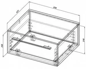 Тумба подкатная Aquanet Нота 58 чёрный 00170731 Тумба подкатная Aquanet Нота 58 чёрный 00170731, 2