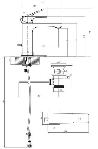 Смеситель для раковины Villeroy&Boch Architectura Square хром TVW12500100061 Смеситель для раковины Villeroy&Boch Architectura Square хром TVW12500100061