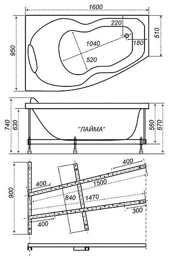 Ванна акриловая Triton Лайма 160x95 L Н0000000174 Ванна акриловая Triton Лайма 160x95 L Н0000000174