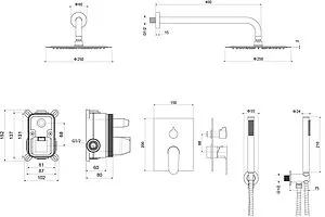 Душевая система со смесителем для душа Aquatek Оберон чёрный матовый AQ1272MB Душевая система со смесителем для душа Aquatek Оберон чёрный матовый AQ1272MB, 2