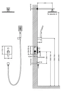 Душевая система со смесителем для ванны Timo Torne хром SX-4319/00SM Душевая система со смесителем для ванны Timo Torne хром SX-4319/00SM, 2