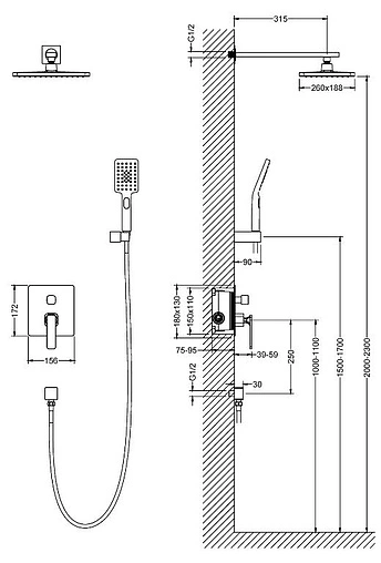 Душевая система со смесителем для ванны Timo Torne хром SX-4319/00SM