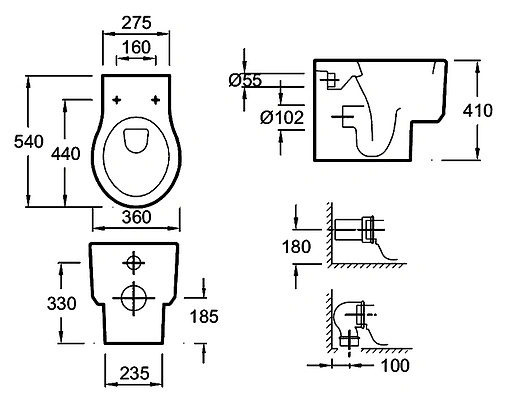 Унитаз приставной Jacob Delafon Formilia белый E4772-00