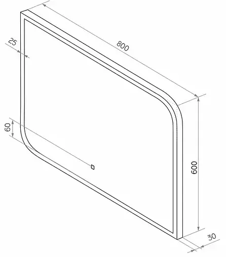 Зеркало с подсветкой Continent Fantasy Led 80 с часами белый ЗЛП171