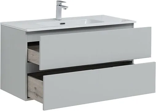 Тумба под умывальник подвесная Aquanet Алвита New 100 серый 00277520