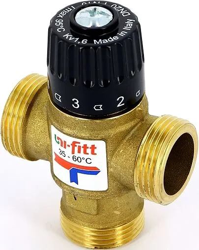 Трехходовой термостатический смесительный клапан 1&quot; +35...+60°С Kvs 1.6 Uni-Fitt 351G3140