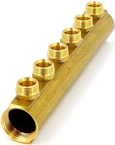 Коллектор распределительный проходной 6 отводов 1¼&quot;в/в x ¾&quot;ек Tiemme 1970043, 4