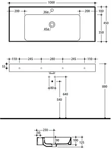 Раковина Kerasan Cento 100 белый 355001*1 Раковина Kerasan Cento 100 белый 355001*1, 2