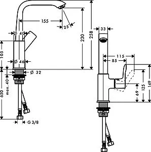 Смеситель для раковины Hansgrohe Metris 230 хром 31081000 Смеситель для раковины Hansgrohe Metris 230 хром 31081000, 2