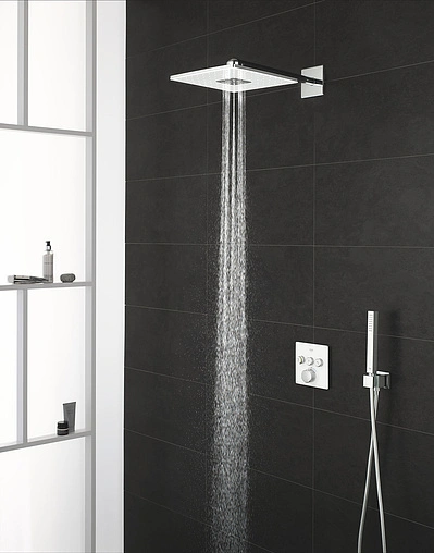 Лейка верхнего душа с настенным креплением Grohe Rainshower SmartActive Cube белый/хром 26479LS0