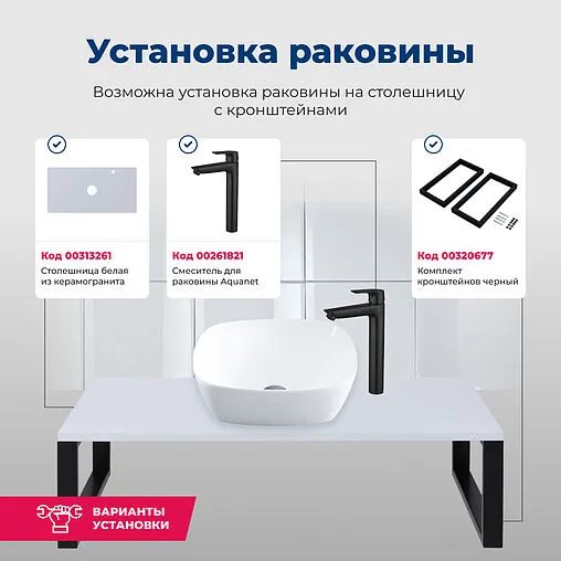 Раковина Aquanet Trend 40 белый TREND-1 Раковина Aquanet Trend 40 белый TREND-1