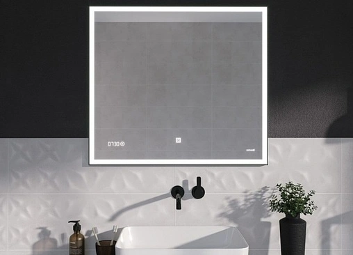 Зеркало с подсветкой Cersanit Led 80 с подогревом чёрный KN-LU-LED011*80-d-Os