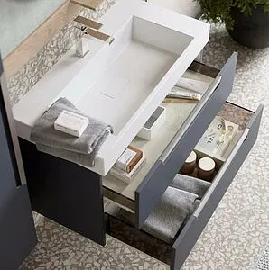 Тумба под умывальник подвесной Aqwella Cube 90 серый CUB0109GR, 4