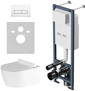 Комплект 6 в 1 Am.Pm Jupiter IS110301.DX77C1700 с кнопкой белый глянцевый Комплект 6 в 1 Am.Pm Jupiter IS110301.DX77C1700 с кнопкой белый глянцевый, 1