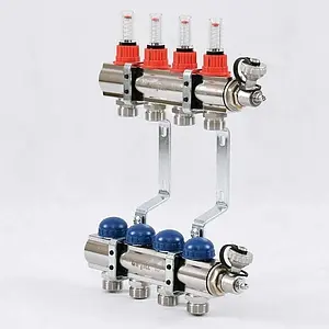 Группа коллекторная с расходомерами 4 отвода 1&quot;в/в x ¾&quot;ек Uni-fitt 440E4304, 2