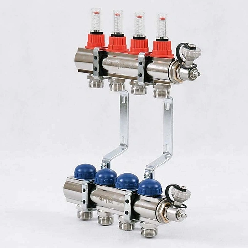 Группа коллекторная с расходомерами 4 отвода 1"в/в x ¾"ек Uni-fitt 440E4304