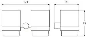 Стакан двойной IDDIS Renior хром L044 Стакан двойной IDDIS Renior хром L044, 2