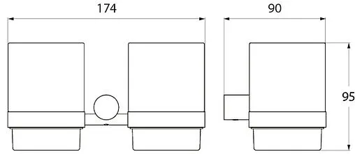 Стакан двойной IDDIS Renior хром L044