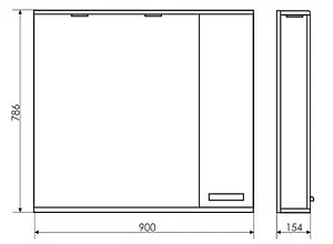 Шкаф-зеркало Comforty Манчестер 90 R белый/венге 00003125185CF Шкаф-зеркало Comforty Манчестер 90 R белый/венге 00003125185CF, 2