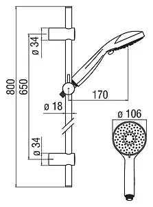 Душевая стойка Nobili хром AD140/34CR Душевая стойка Nobili хром AD140/34CR, 2