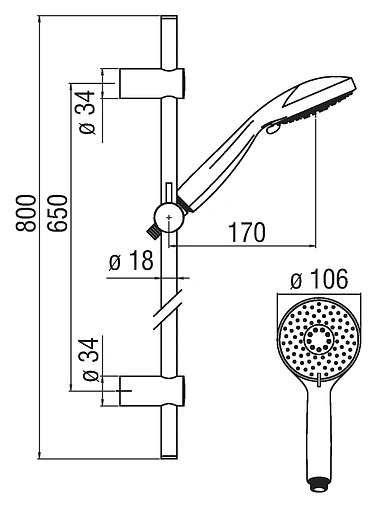 Душевая стойка Nobili хром AD140/34CR