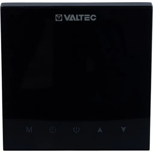 Проводной комнатный терморегулятор двухконтурный НО/НЗ 230В Valtec черный VT.AC634.B.0