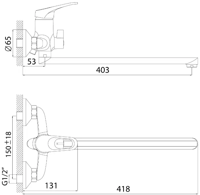 Смеситель для ванны с длинным изливом Rossinka хром B35-32 Смеситель для ванны с длинным изливом Rossinka хром B35-32, 2