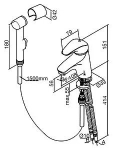 Смеситель для раковины с гигиеническим душем Damixa Space хром 100300000, 2