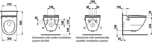 Умный унитаз-биде подвесной безободковый Laufen Cleanet Navia Rimless c покрытием LCC белый 8.2060.1.400.000.1