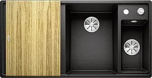 Мойка кухонная Blanco Axia III 6 S 100 R (доска ясень) черный 525851 Мойка кухонная Blanco Axia III 6 S 100 R (доска ясень) черный 525851, 1